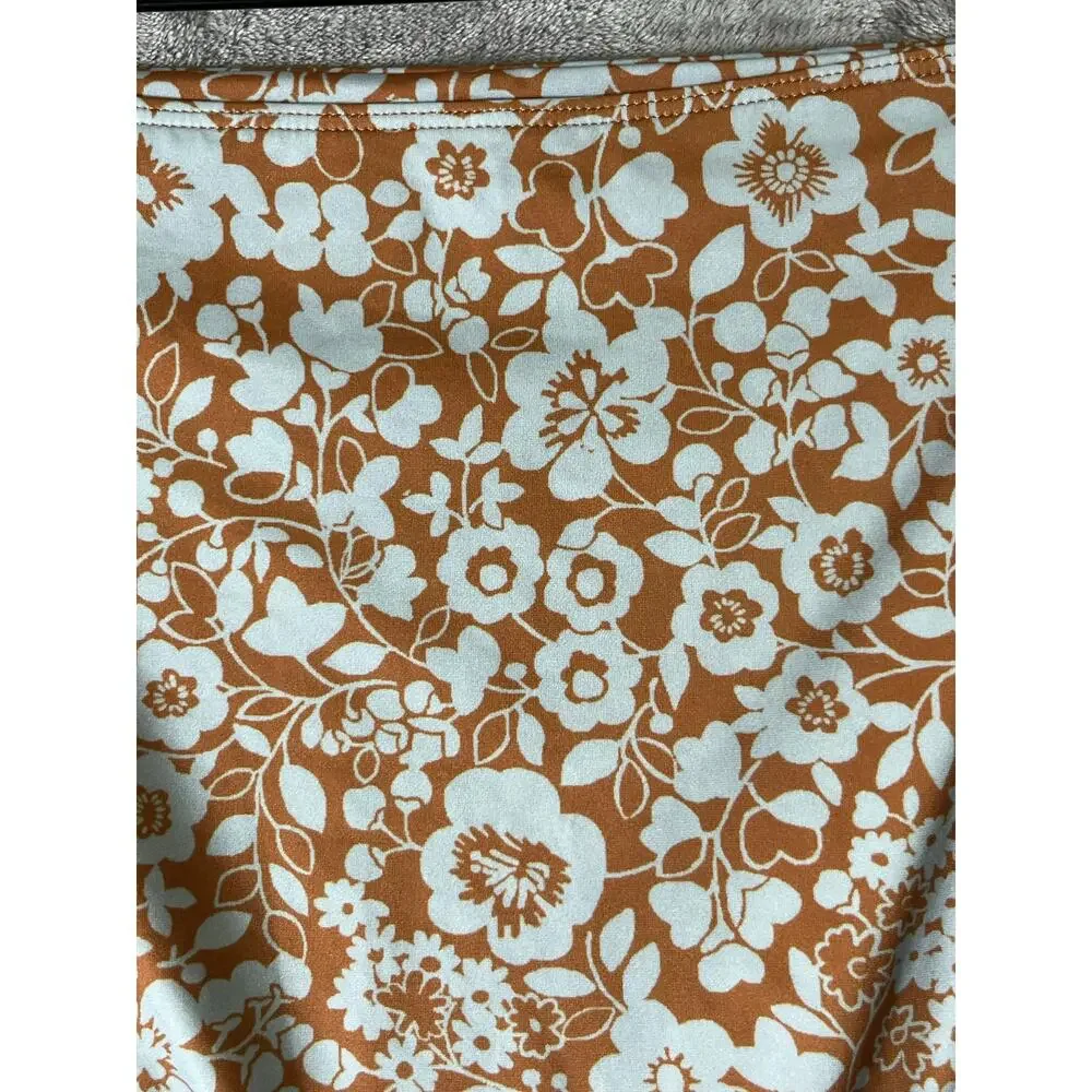 Everlane Square-Neck Bikini Top & High Rise Bottom Floral Swim Set Medium